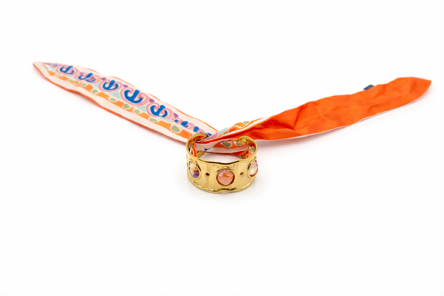 Pulsera Pañuelo con Brazalete Dorado