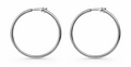 Pendientes aro finos plateados estilo clásico minimal