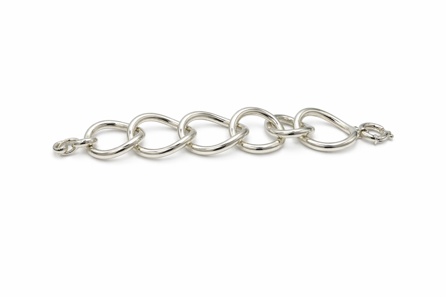 Pulsera de eslabones ovalados en Plata 925 con cierre marinero
