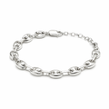 Pulsera cadena grumet ovalada en Plata 925 con alargador y cierre mosquetón