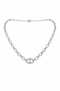 Collar de eslabones ovalados en Plata 925 con circonitas