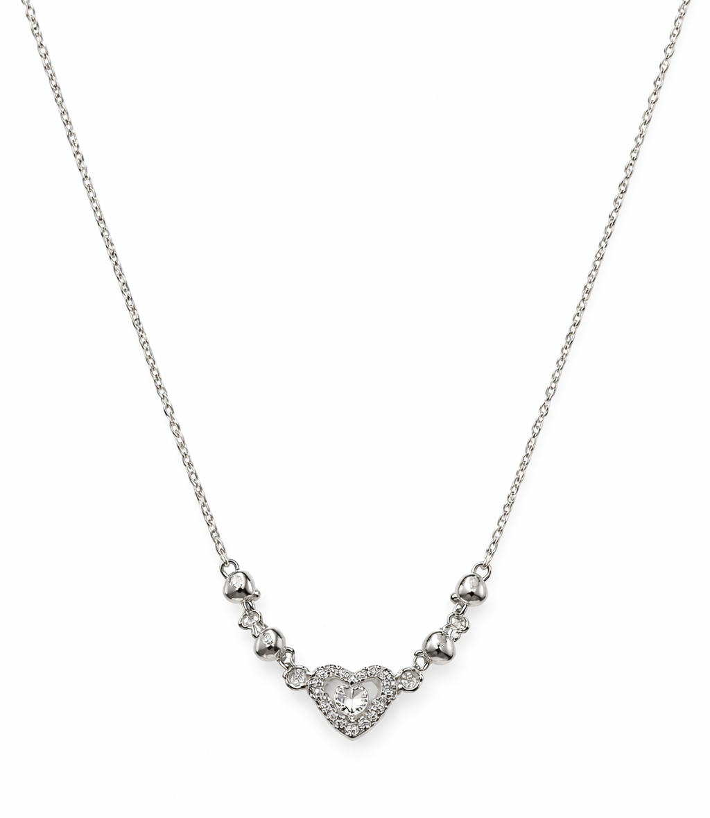 Collar corazón con circonitas en Plata 925