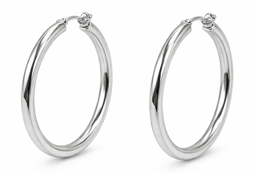 Pendientes de aro clásicos en Plata 925