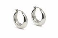 Pendientes de aro ancho tipo gota en Plata 925