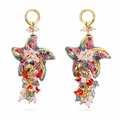 Pendientes Estrella de Mar – Cerámica Siciliana con Oro Puro y Cristales Swarovski