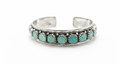 Pulsera Rígida Cuff con Piedras Turquesa en Plata 925