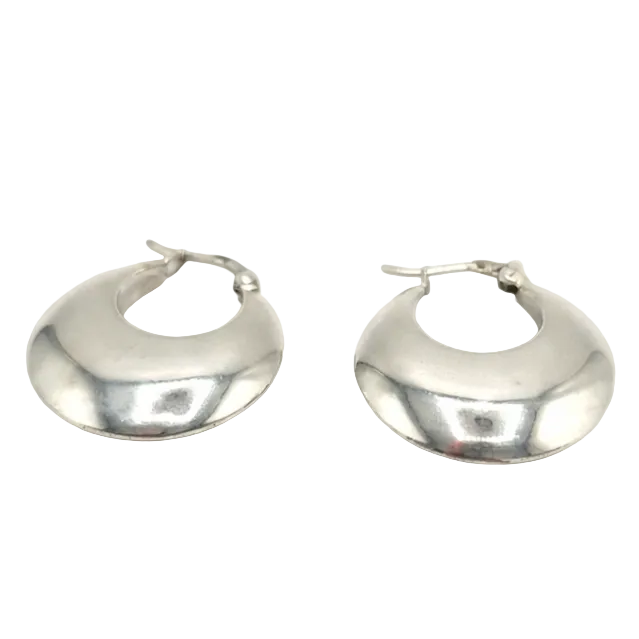 Pendientes Argolla Ancha Mediana de Plata 925