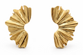 Pendientes Dorados Esculturales Diseño Abanico
