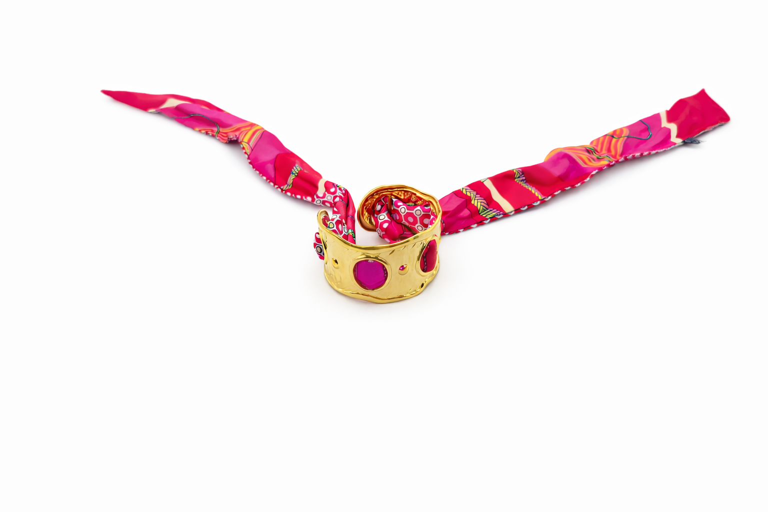 Pulsera Pañuelo con Brazalete Dorado