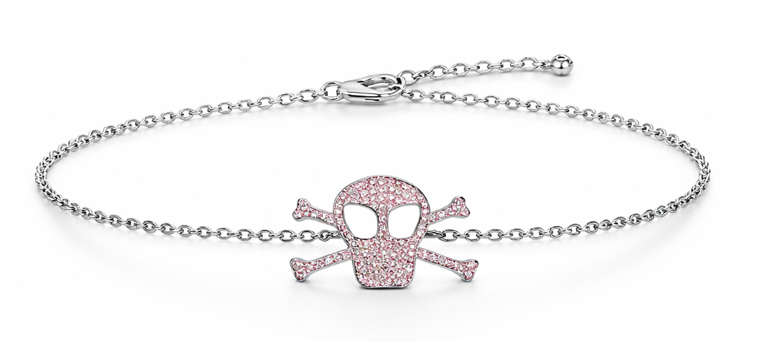 Pulsera Calavera Plata de Ley 925 con Microcirconitas