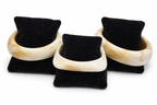 Pack 3 Pulseras Rígidas Marfil con Vetas Miel