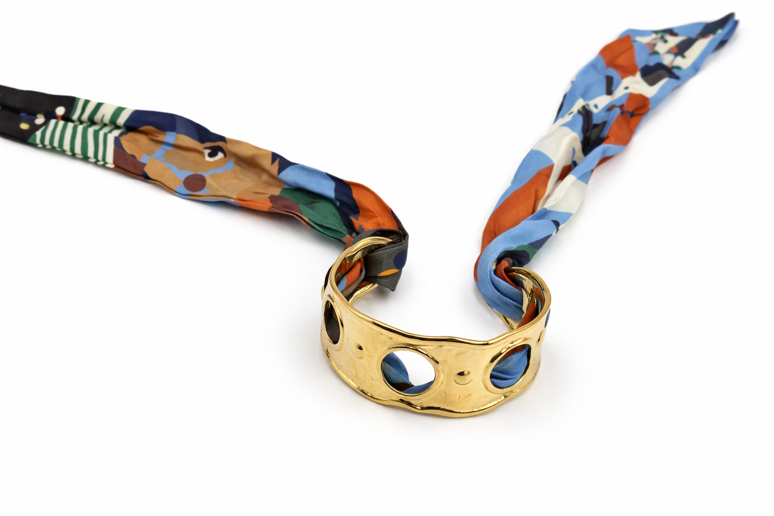 Pulsera Pañuelo con Brazalete Dorado