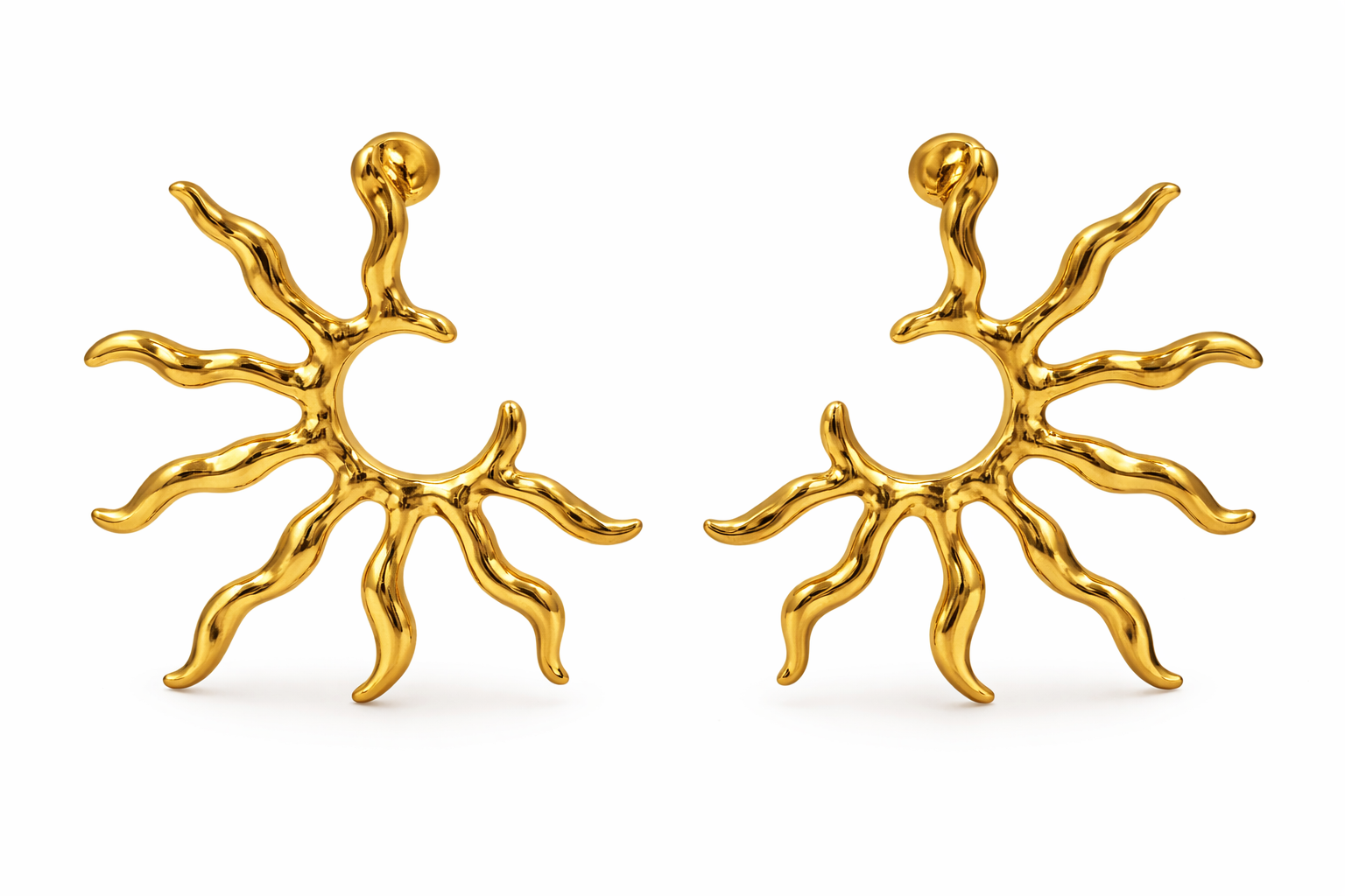 Pendientes Dorados Sol Orgánico