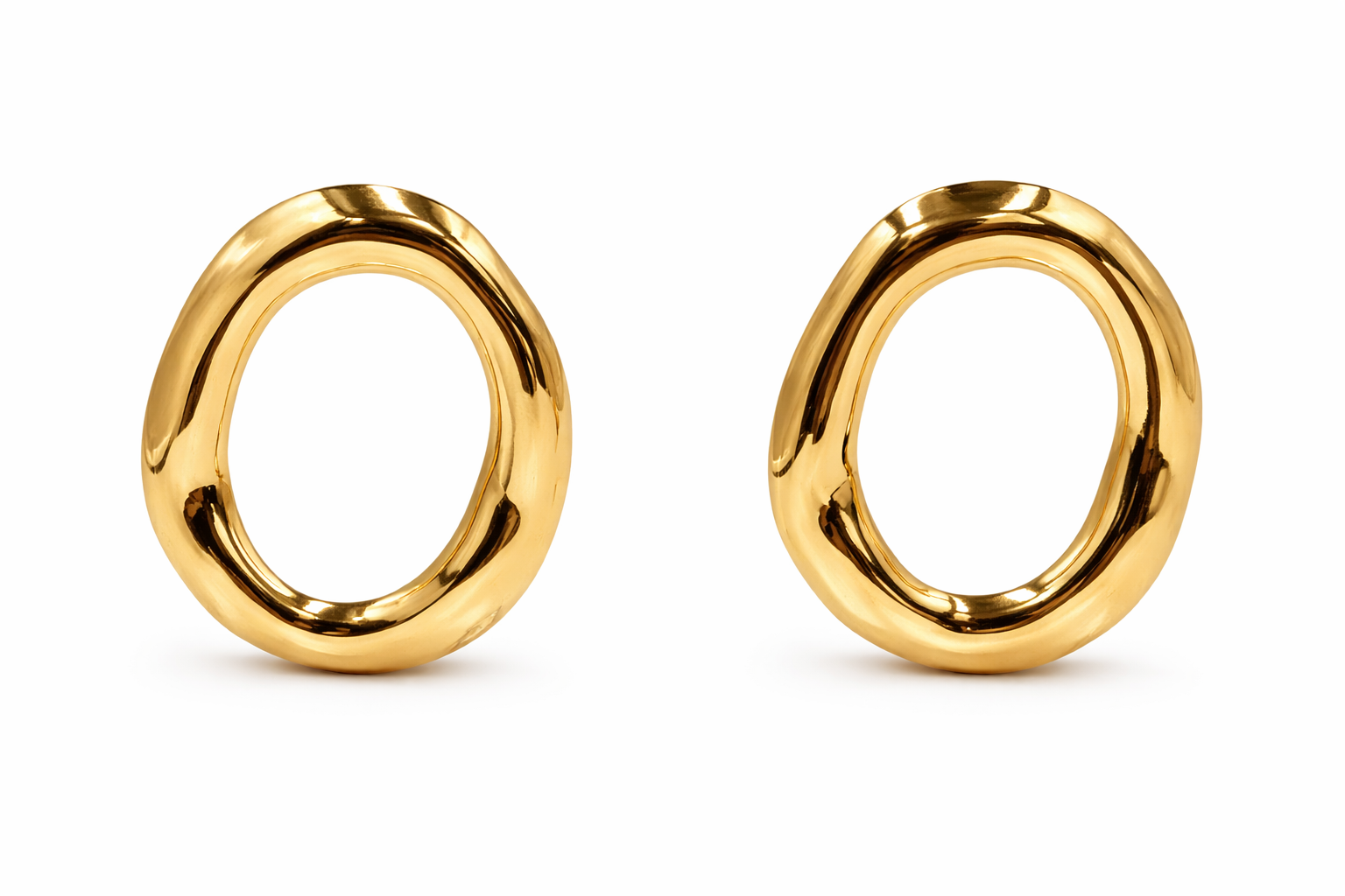 Pendientes Aro Dorado Irregular