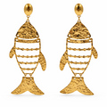 Pendientes Pez Dorado Texturizado