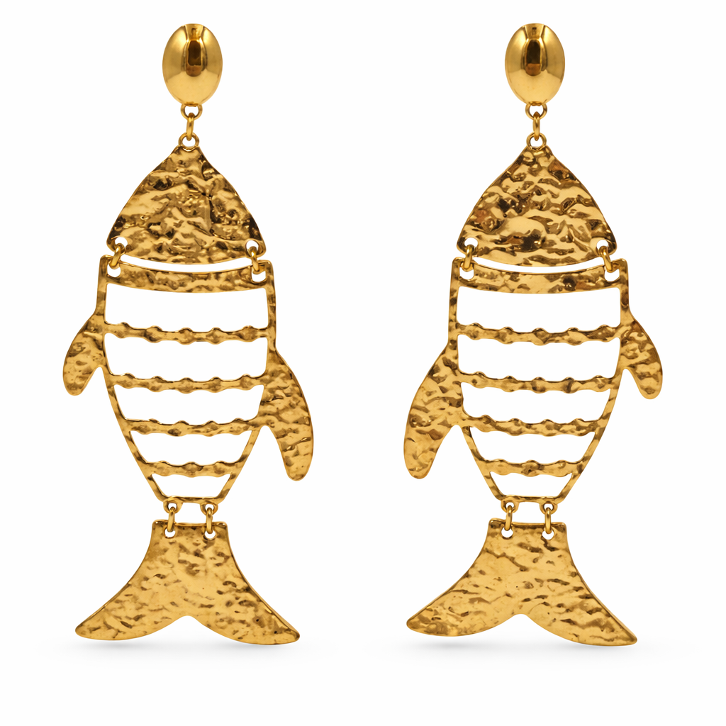 Pendientes Pez Dorado Texturizado