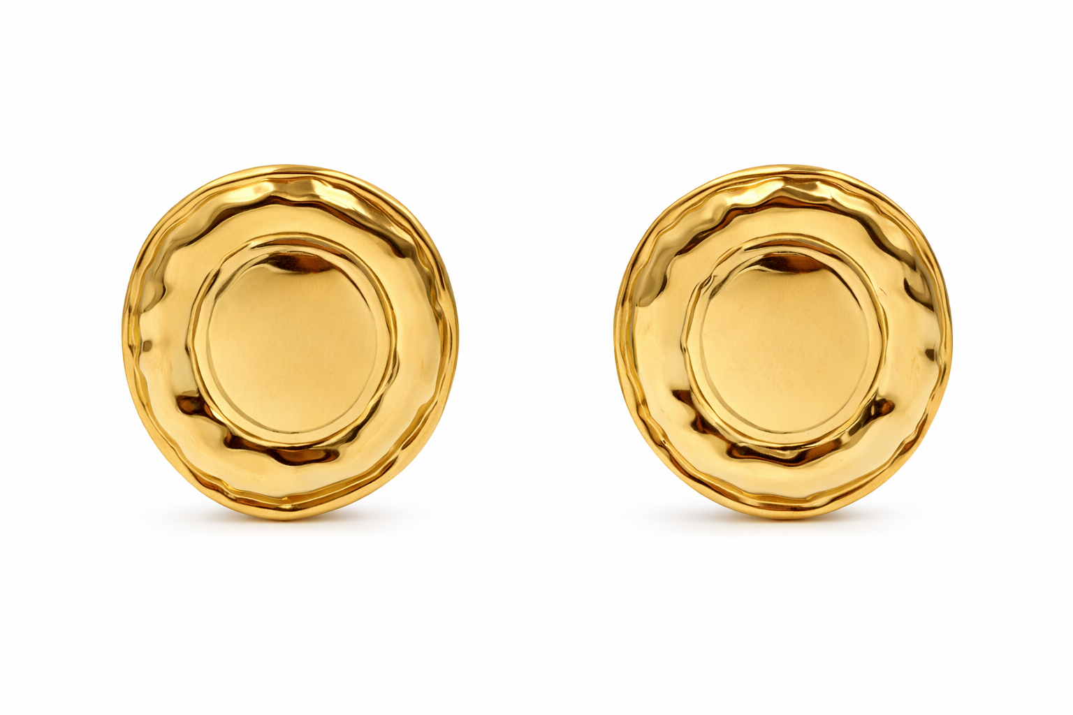 Pendientes Redondos Dorados Martillados