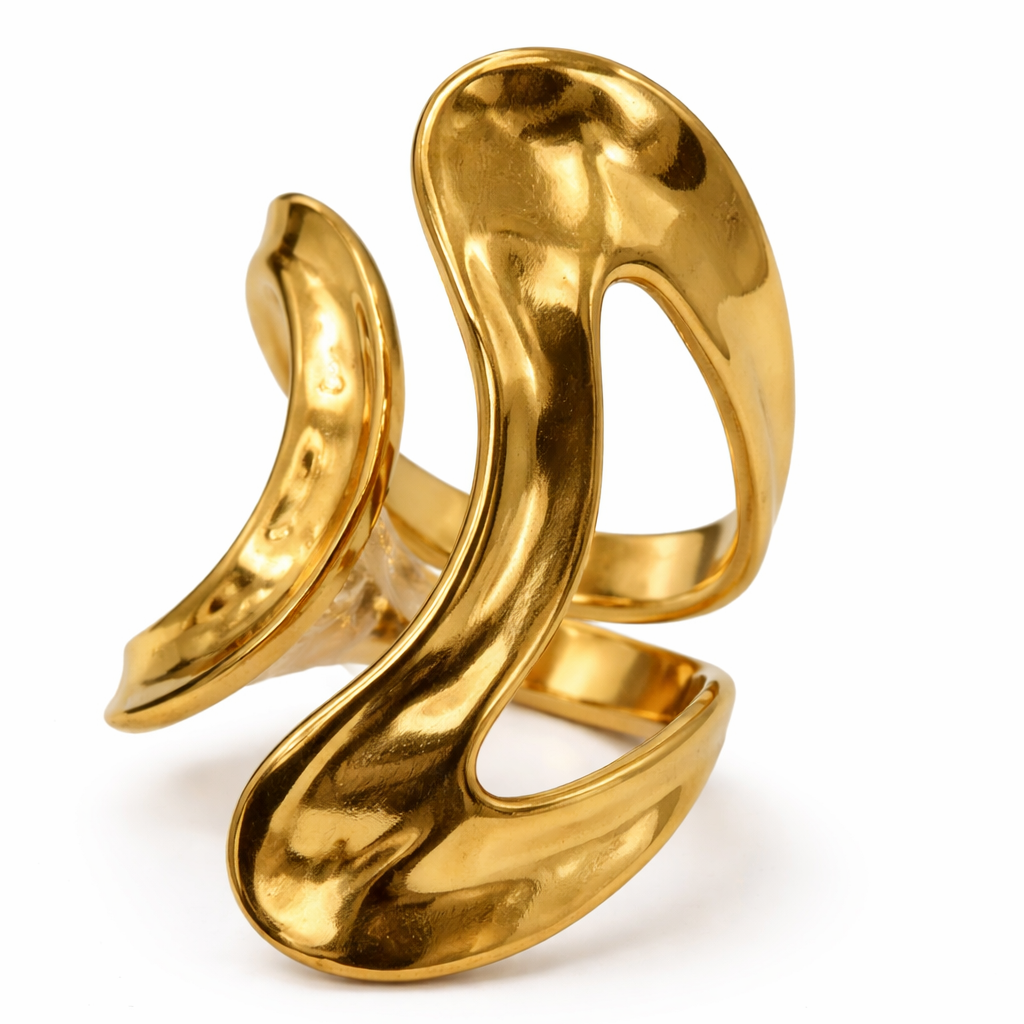 Anillo Dorado Escultural XL