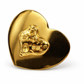 Anillo XL Corazón Dorado Texturizado Estilo Moderno Ajustable