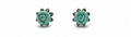 Pendientes Flor Turquesa Tallada en Plata 925