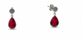 Pendientes Lágrima Rojo Rubí en Plata 925