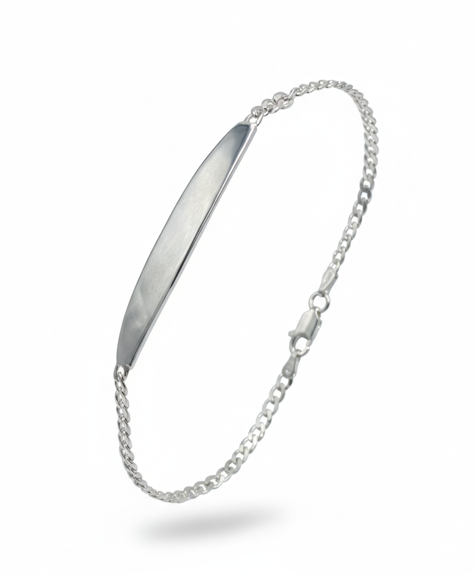 Pulsera Esclava Personalizable en Plata 925 con Cadena Fina Ajustable