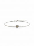 Pulsera Minimalista con Piedra Oval Central en Plata 925