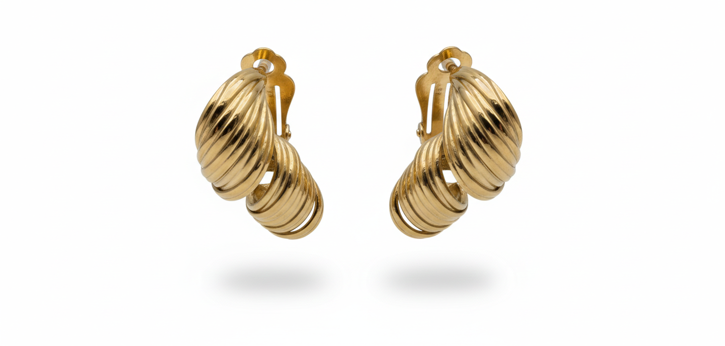 Pendientes Dorados Trenzado Vintage