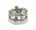 Anillo Triple Cruz Ajustable en Plata 925