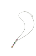 Collar Colgante Multicolor Vertical en Plata de Ley 925
