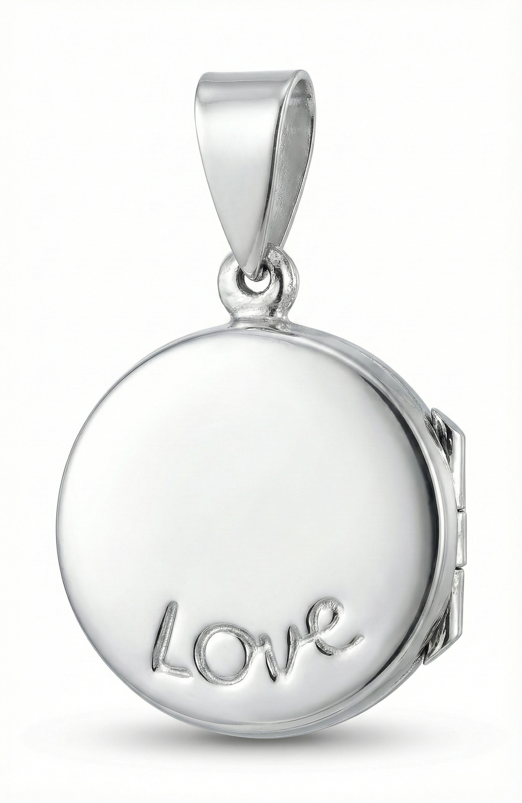 ColgColgante Relicario Redondo “Love” en Plata 925ante Guardapelo Redondo “Love” – Plata 925