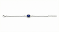 Pulsera Piedra Azul Oval Plata de Ley 925 Ajustable