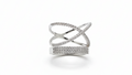 Anillo Cruzado Pavé Brillante en Plata 925