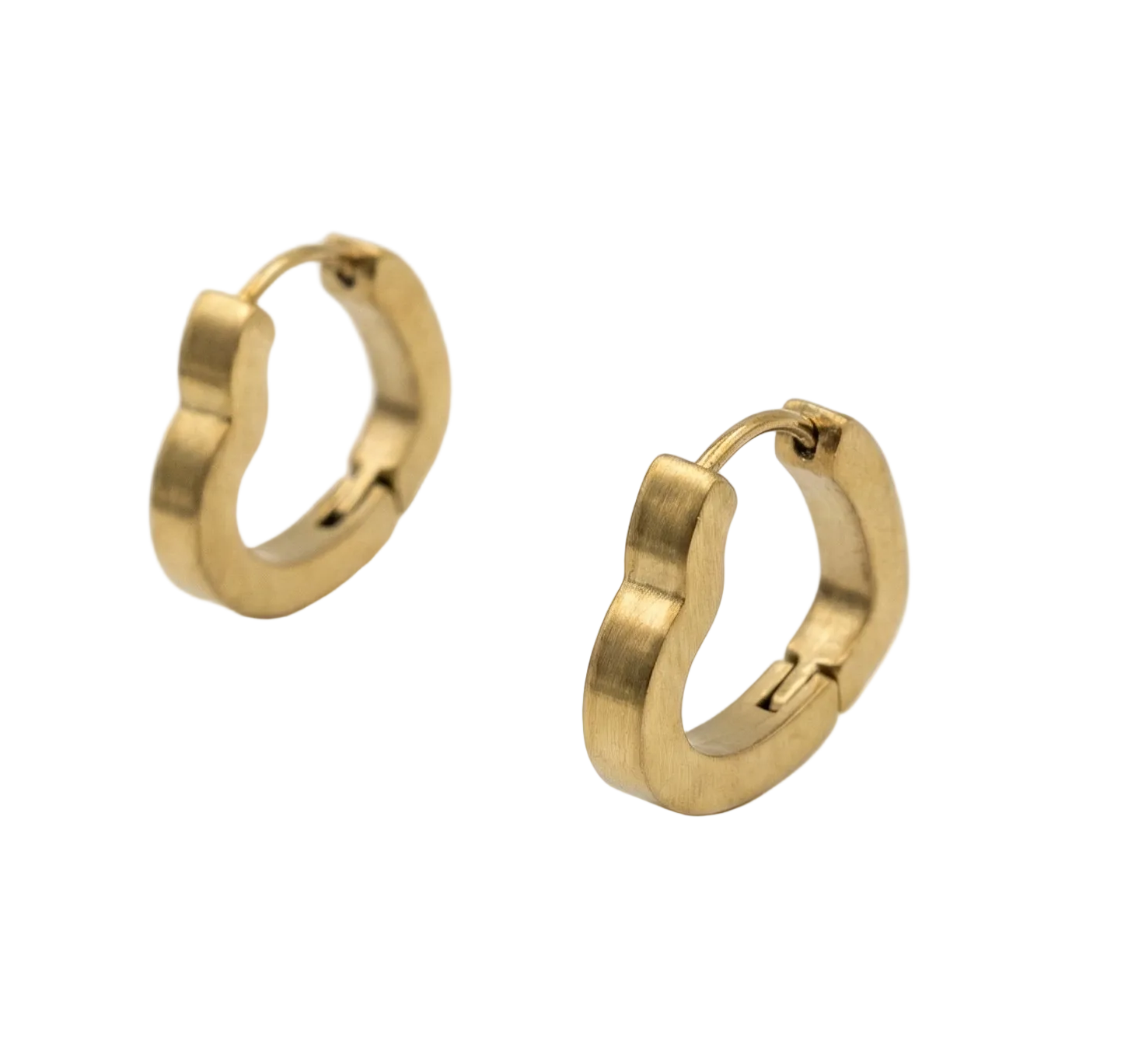 Pendientes Aro Dorado Ondulado Acabado Satinado